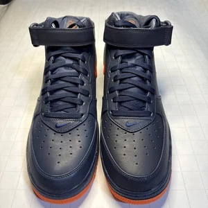 Nike Air Force 1 Mid AO1639 400 NYC's Finest Obsidian/Brilliant Orange Sz. 10 - Picture 1 of 17