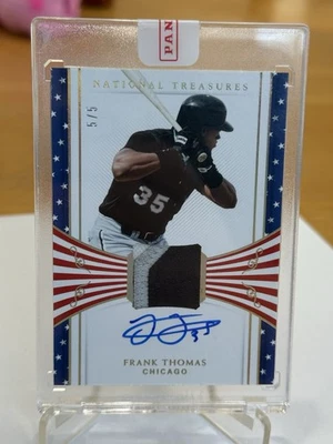 2018 Panini National Treasures Stars & Stripes Frank Thomas Auto Prime Patch 5/5 - Image 1 of 2