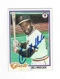 Autogrammkarte Bill Madlock San Francisco Giants 1978 Topps #410 mit Showticket - Bild 1 von 1