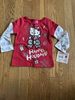 Top HELLO KITTY 18Mo Manga Larga FELICES FIESTAS NUEVO CON ETIQUETAS Foto 1 de 2