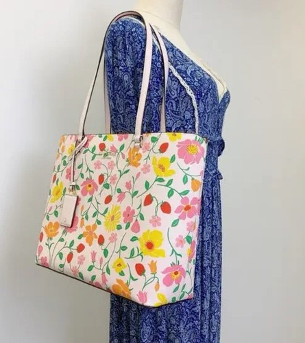 Nuova borsa grande Kate Spade perfetta giardino fragola rarissima KG752 IMPECCABILE