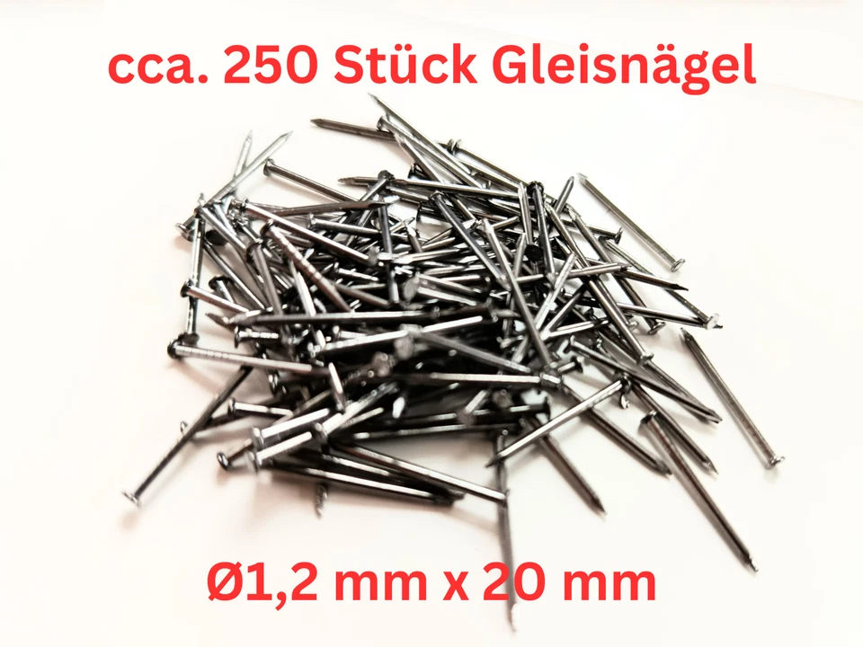 Gleisnägel – Ø1,2 mm x 20 mm – Modellbahn Nägelsatz, 50g, blank, cca. 250 Stk. - Bild 1 von 1