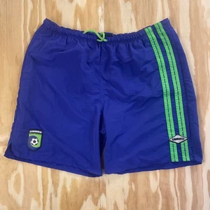 Vintage 90s Umbro Soccer Shorts – Purple/Green – Men’s XL – Made in USA Retro - Picture 1 of 10