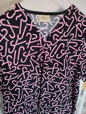 Tafford Candy Cane Scrub Top 1xl - Image 1 of 2