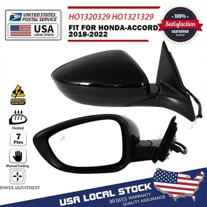US Left+Right Side Mirror 7Pin Black For Honda Accord 2018 2019 2020 2021 2022 - Picture 1 of 15