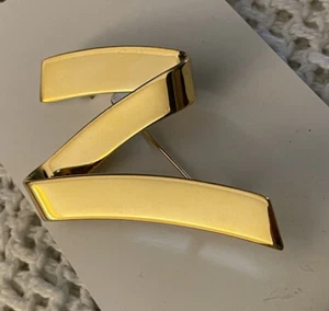 Vintage Gold Tone Broach Pin Zig Zag Z or N Pin Gold Tone Abstract. 2.75x 2” - Picture 1 of 6