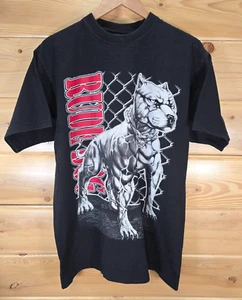 VTG RUDE DOG Pitbull T Shirt Men XL Black Fence Y2K Grunge Skater - Picture 1 of 10