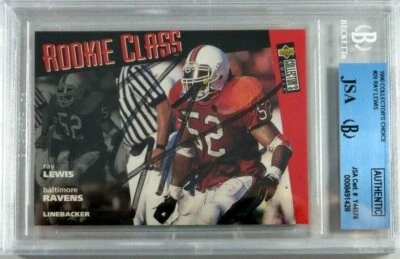 RAY LEWIS RC 1996 CUBIERTA SUPERIOR ELECCIÓN DE COLECCIONISTAS AUTÓGRAFO FIRMADO CORTE JSA BGS AUTOMÁTICO Foto 1 de 2