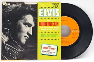ELVIS PRESLEY - RUBBERNECKIN' / DON'T CRY DADDY - ROCK PICTURE SLEEVE & 45 - Picture 1 of 2