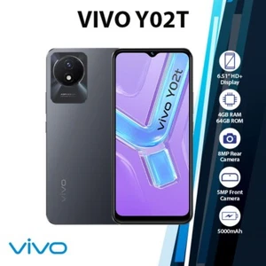 VIVO Y02t Octa Core Android Mobile Phone (4GB+64GB, Grey, Unlocked, Dual SIM) - Picture 1 of 5