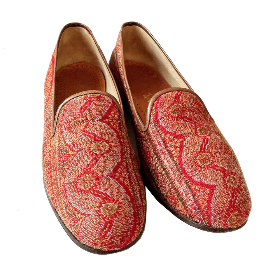 STUBBS & WOOTTON Women's Paisley Shawl Slippers Size 8 AA - Image 1 of 4