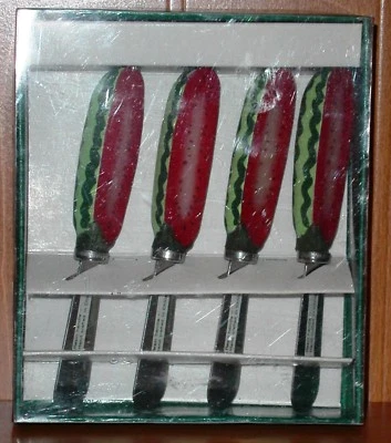 Juego de 4 cuchillos esparcidores de cuchillos sandía de acero inoxidable Boston Warehouse Foto 1 de 2