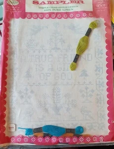 VTG Wonder Art 12 X 15 Linen Sampler Kit Needlepoint Cross Stitch A True Friend - Picture 1 of 6