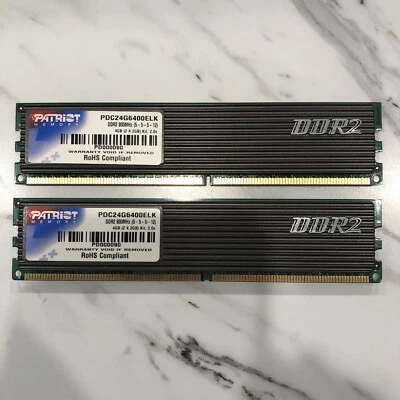 Patriot 4GB (2x2GB) DDR2 800/PC2-6400 DDR2 Desktop RAM/Memory (PDC24G6400ELK) - Image 1 of 3