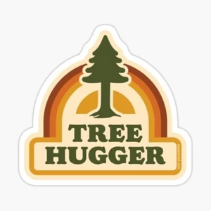 tree hugger sticker- Laptop Sticker / Water Bottle Sticker /  Animals - Picture 1 of 1