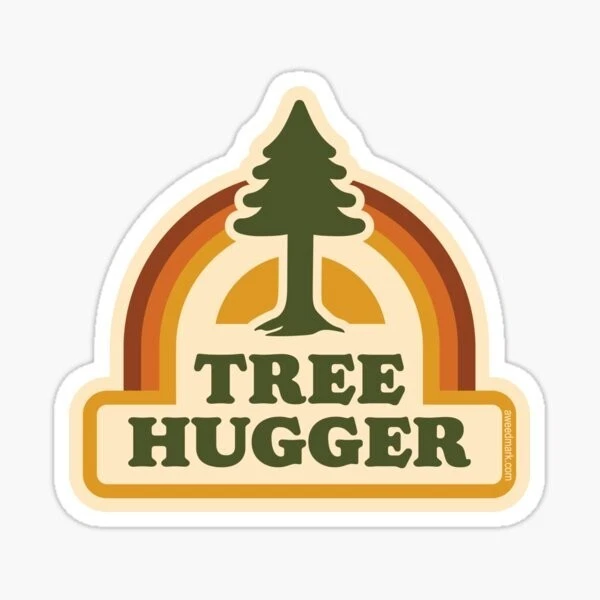 tree hugger sticker- Laptop Sticker / Water Bottle Sticker /  Animals - Image 1 of 1