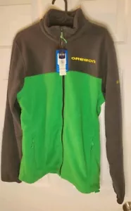 Columbia Sportswear Oregon Ducks Green/Gray Fleece Zip-Up Jacket Men’s Small - Picture 1 of 5