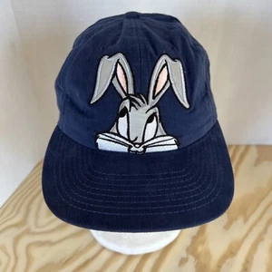 1989 Warner Bros Studio Hat Bugs Bunny Looney  Toon Blue Snapback Made USA - Picture 1 of 9