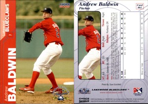 Andrew Baldwin 2005 Choice Lakewood Blueclaws #2 Card *AutographDen*