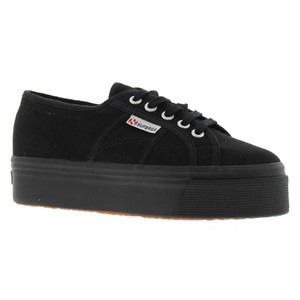 superga platform sneaker black