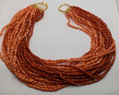 Collar Coral Multicolor Vintage Kenneth Lane 24 Hilos - 17" Foto 1 de 4