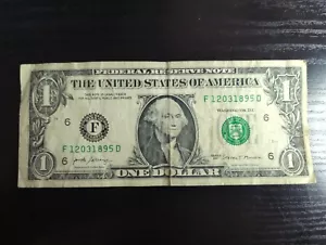 1 dollar bill birthday note - Dec 3rd 1895 - F12031895 - series 2017 - Picture 1 of 2