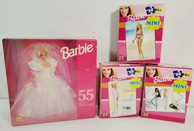 LOTE NUEVO Cuatro (4) Barbie 55 Piezas Mini Puzzle y Tres Barbie Mini Puzzle 50 Piezas Foto 1 de 4