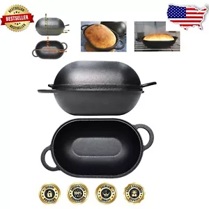 Pre-Seasoned Cast Iron Bread Pan with Lid - Perfect Artisan Baking Tool - Picture 1 of 11