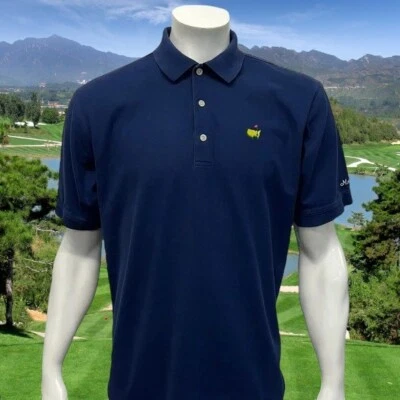 Polo de golf vintage Masters Collection azul años 60 dos capas algodón pima mercerizado MD Foto 1 de 4