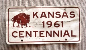 orig. 1961 STATE OF KANSAS **Centennial** Vintage License Plate Topper - Picture 1 of 6