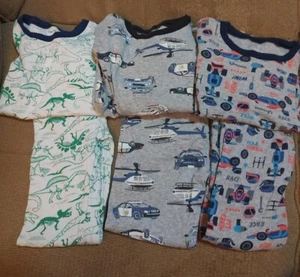 Boys Carters Size 7 Lot Of 3 Dinosaur/Police/Racing Cars Pajama Sets - Picture 1 of 9
