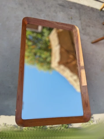 Contoured Danish Modern Teak Wall Mirror by Pedersen & Hansen 989 Cover