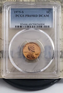 Centavo de prueba Lincoln Memorial 1975-S - PCGS PR69RD DCAM - ¡Bonito! 6004 - Imagen 1 de 6