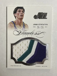 2012-13 Flawless John Stockton 4 Color Game Worn Patch 25/25 - Picture 1 of 2