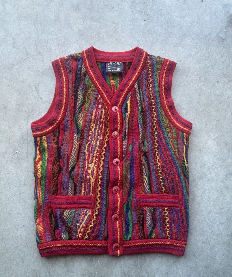 Vintage Coogi 3D Knit Wool Sweater Vest Made In Australia Size Small - Image 1 of 4