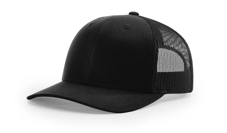 Richardson 112 Trucker Snapback Cap - Black