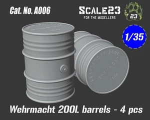 Scale23 1/35 German 200L Barrels (4pcs) - Picture 1 of 1