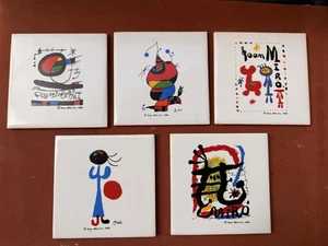 5er SET JOAN MIRO FLIESEN NACHFOLGE FRAGEN D' ART 4x4 - Bild 1 von 6