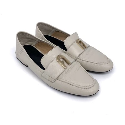 FURLA 1927 Flat Leather Loafer Cream 40 - Image 1 of 4
