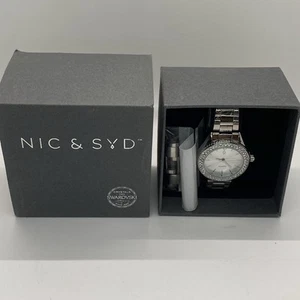 NEU Nic & Syd "Swarovski Crystal Damenuhr Armbanduhr Damen Quarz Silber - Bild 1 von 17