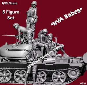 1/35 Resin Figures Vietnam War NVA Women in Combat Gear 5 Fig Set Model Kit 6610 - Picture 1 of 4
