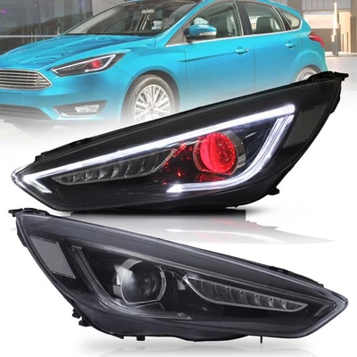 VLAND Demon Eyes Headlights w/ Sequential For Ford Focus 2015-2018 Front Lamps - image 1 of 4