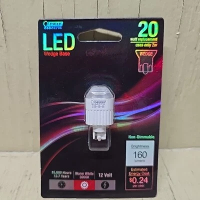 Feit Electric LVW/LED 12V 2W 3000K 160 Lumens Wedge Base Light Bulb 20w Equal - Image 1 of 4
