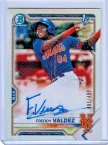 2021 Bowman Cromo Freddy Valdez Rifrattore Prospect Auto #'d 485/499 - Foto 1 di 1