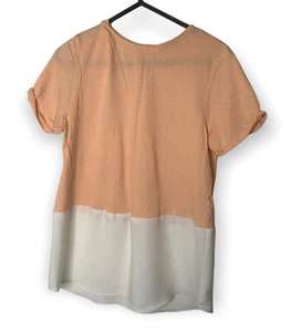 Zara Basic Womens Top Pastel Orange White Button Up Back Size EURXS - Picture 1 of 7
