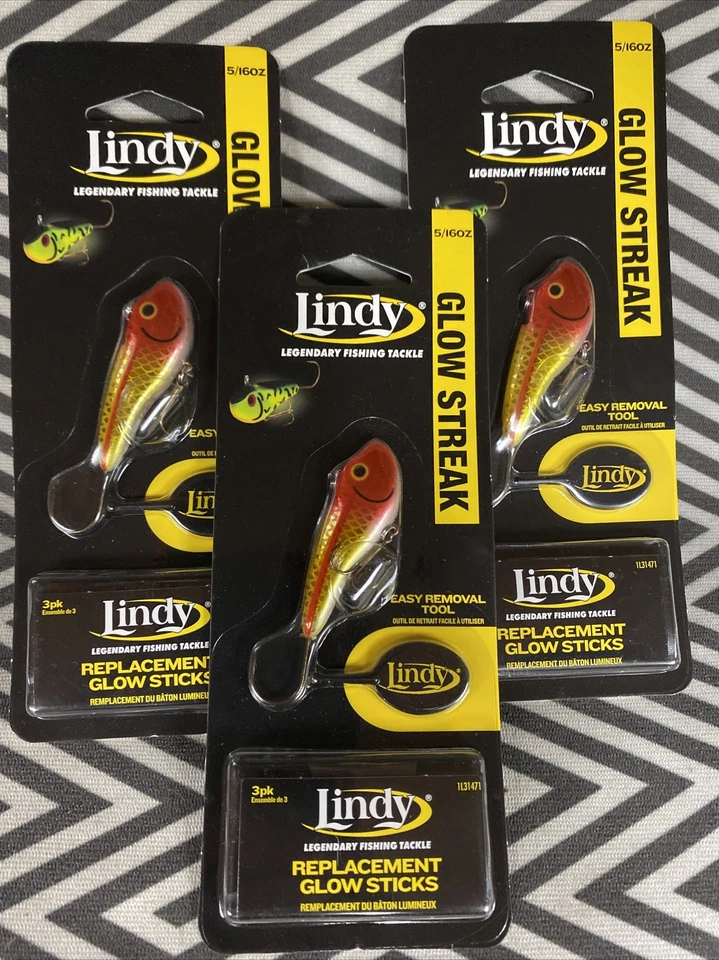 2 Lindy Glow Streak Ice Fishing Lures Clown 5/16 Oz LGSTK207