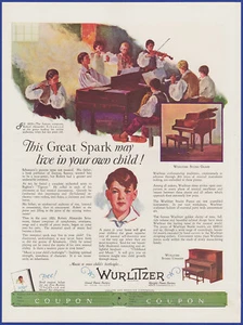 Original 1927 WURLITZER Upright & Grand Piano Music C. L. Woodward 20's Print Ad - Picture 1 of 1