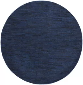 8' Midnight Blue Round Stain Resistant Indoor Outdoor Area Rug - Picture 1 of 1