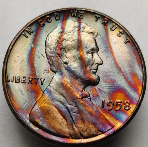 1958 wheat penny monster toned us coin unc Lincoln wheat cent #12 Cover