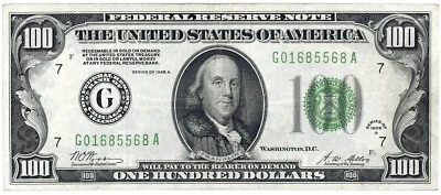1928 A $100 Gold on Demand Federal Reserve Note ☆☆ Chicago, Illinois ☆☆ 568 - Image 1 of 2